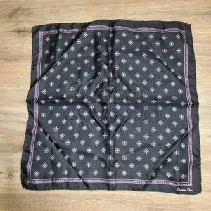 Vtg Christian Dior Silk Square Scarf Neck/ Purse Handkerchief 17x17